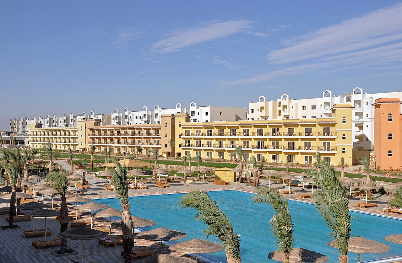 Pool at a beach resort in Hurghada on the Red Sea