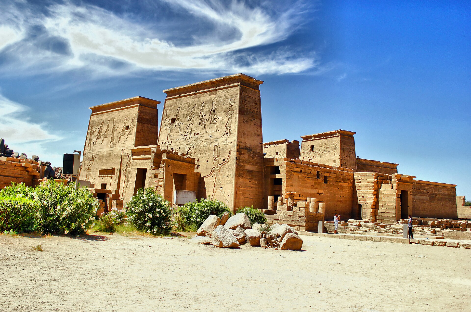 Philae Temple of Isis on its island in the Nile at Aswan