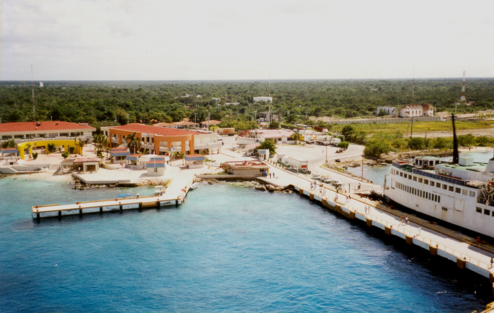 Ferry pier at Cozumel on the Caribbean coast