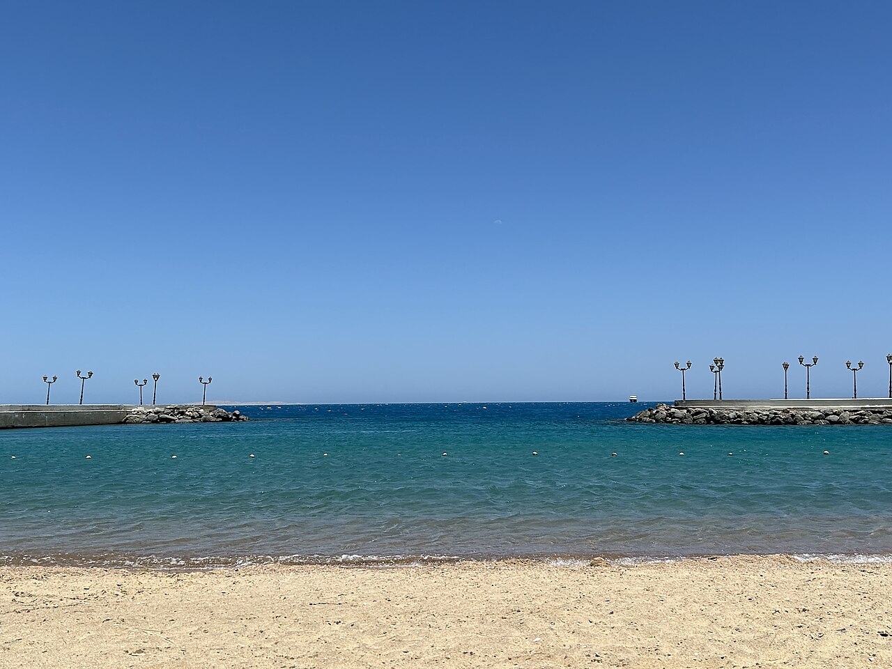 Red Sea coastline and beach at Hurghada, Egypt