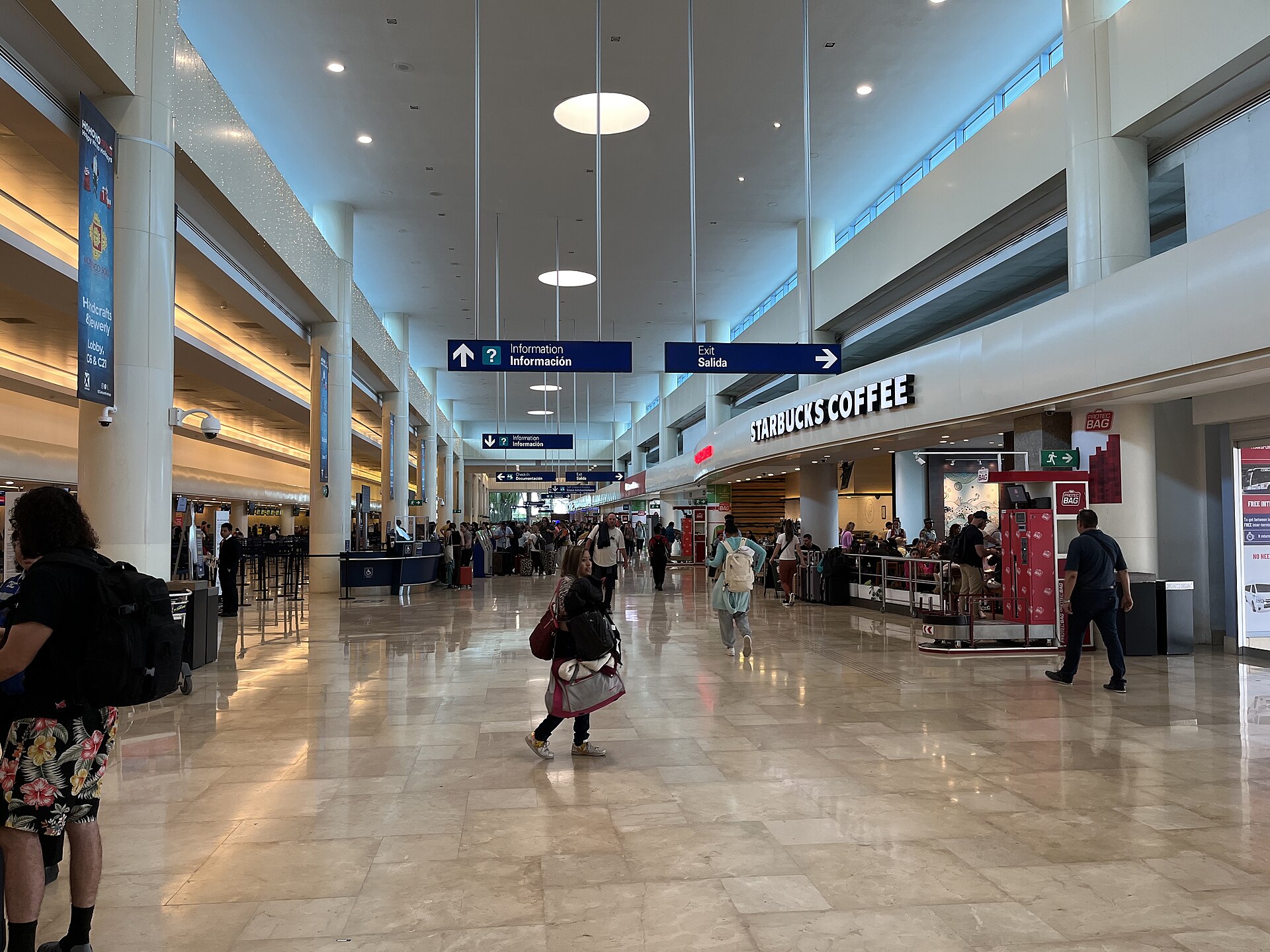 Departures terminal at Cancún International Airport